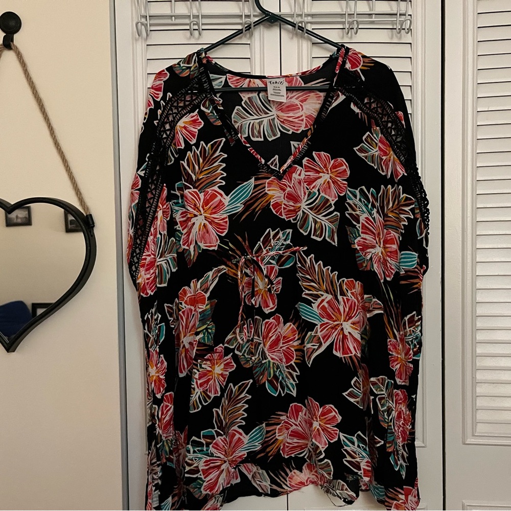 Tahiti Floral Swimsuit Coverup